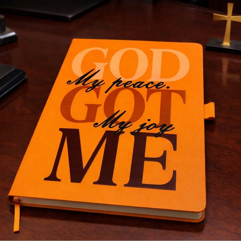 Inspirational Orange Journal - God Got Me